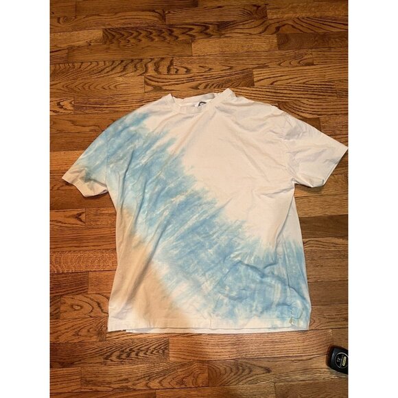 Ninety Percent White Light Blue Swirl Short Sleeve T-Shirt Small Unisex - Picture 1 of 6